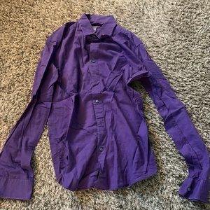 H&M Purple Slim Fit Long Sleeve Button Down Shirt